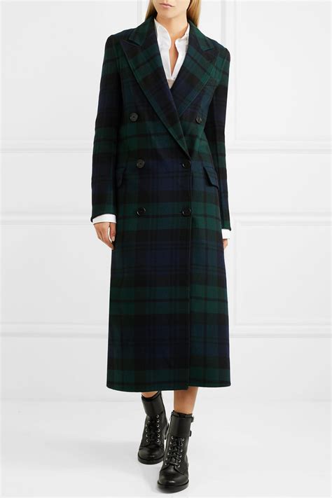 burberry double breasted tartan wool coat|burberry trench coat women.